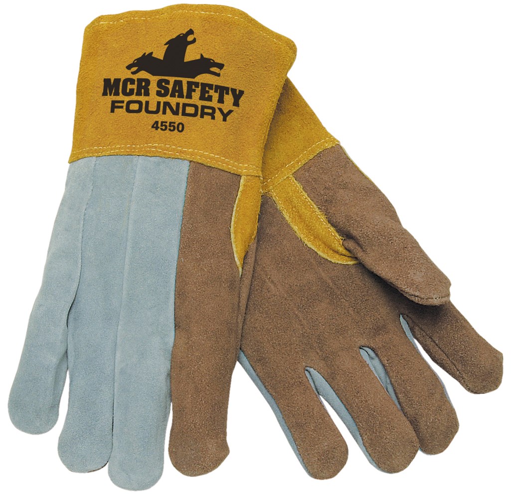 Foundry Jersey Foam Lined Leather Welding Work Gloves Select Cowskin Shoulder Leather Sewn with DuPont™ Kevlar®