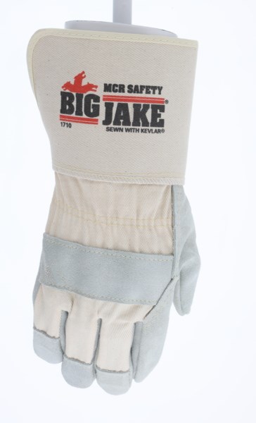 Big Jake® Premium Grade A+ Side Leather Leather Palm Work Gloves 4.5 Inch Safety Cuff Sewn with DuPont™ Kevlar®, L