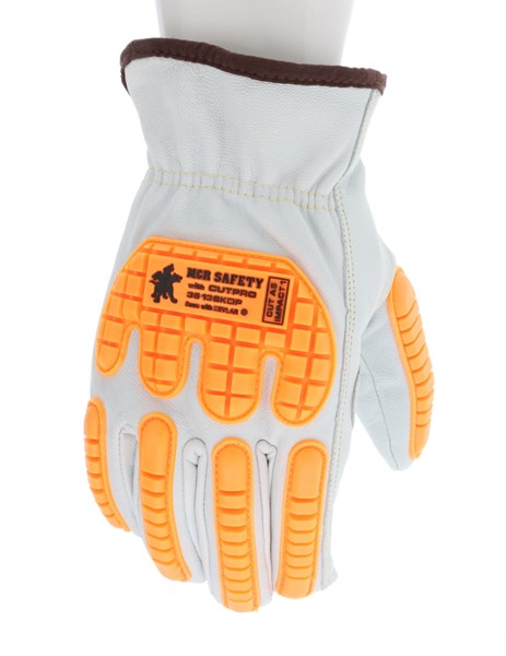 36136KDP - Goatskin Leather Cut Resistant Drivers Work Gloves TPR