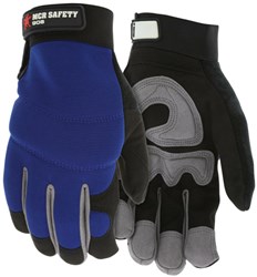 1-Pair MCR Safety 909M Memphis Synthetic Palm Multi-Task Gloves with Adjustable Wrist Closure Silver/Black Medium