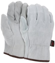 Liberty 8454 Select Shoulder Split Cowhide Leather Driver Glove with Red Fleece Lined and Straight Thumb Bourbon Brown Medium Pack of 12