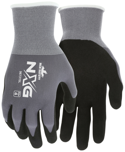 Pr Full Coverage Black Mcr Safety N96795l Foam Nitrile Coated Gloves L 