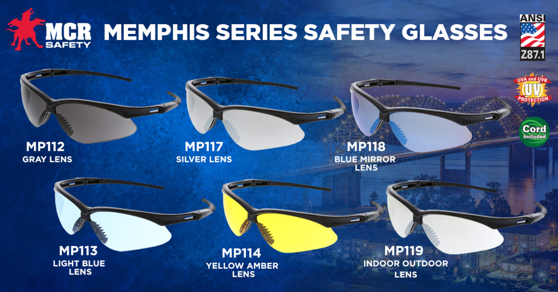 Memphis Series Safety Glasses