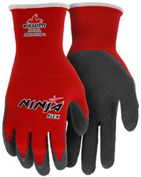 MCR Gloves Ninja Black Safety Hand Palm Fingertip Work Protection Nylon 12-Pair 
