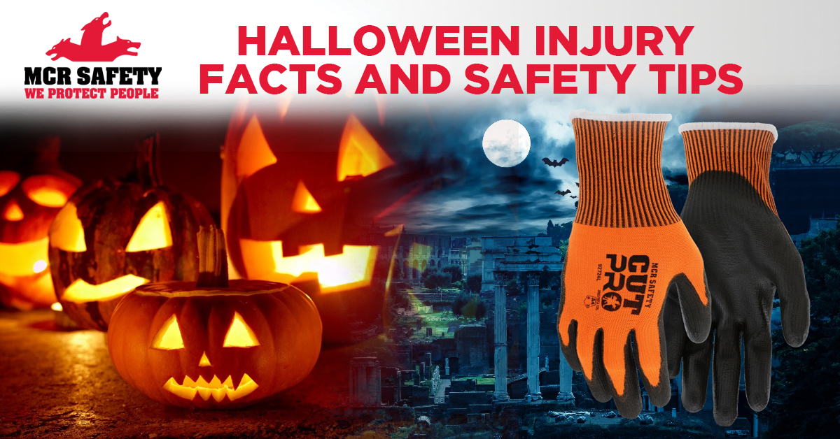 Halloween Pumpkins and Orange Safety Gloves