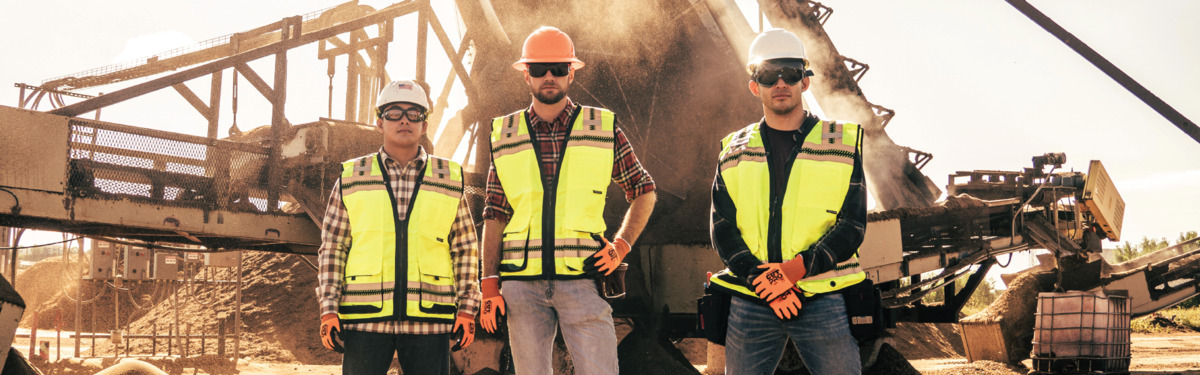 3 workers wearing safety vest
