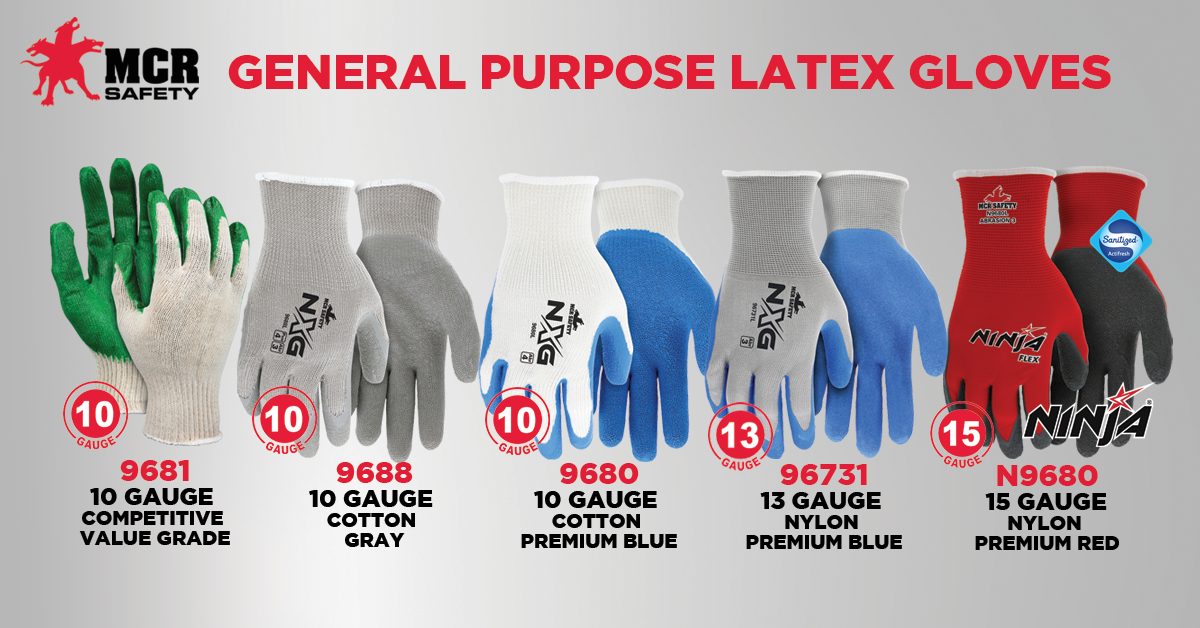 All-Purpose Latex Grip Work Gloves
