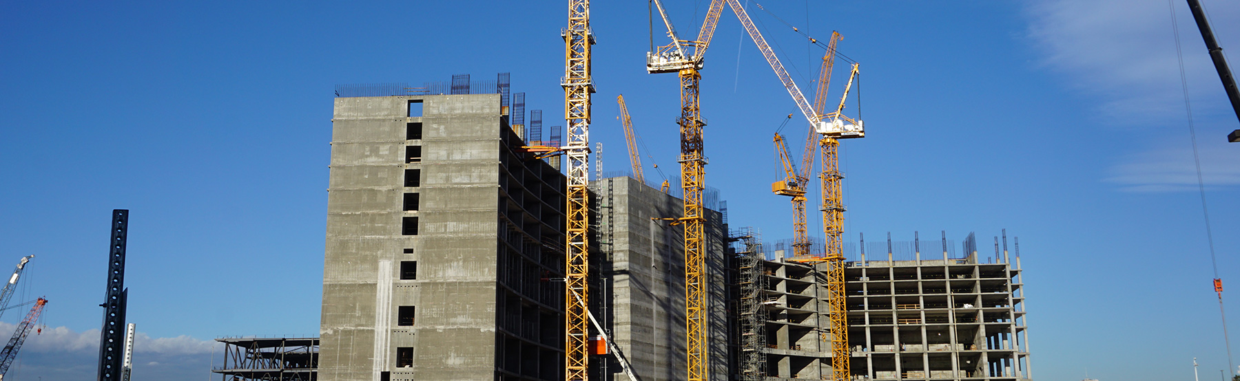 Commercial Construction with Cranes