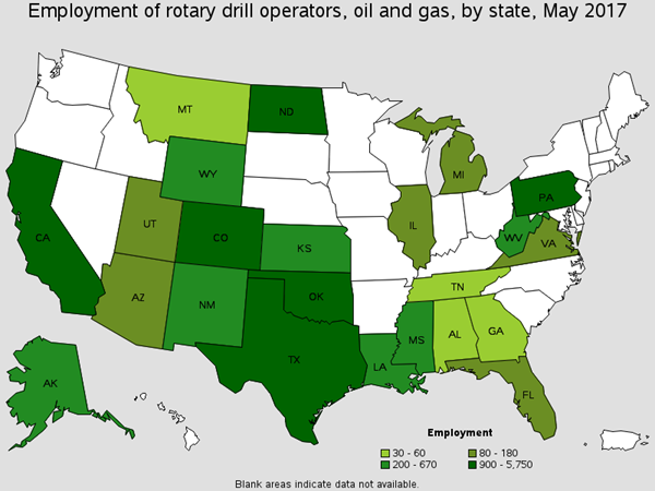 Employment of Rotary Drill Operators, Oil and Gas