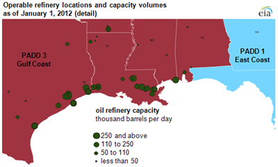 Texas and Louisiana Refinery Locations