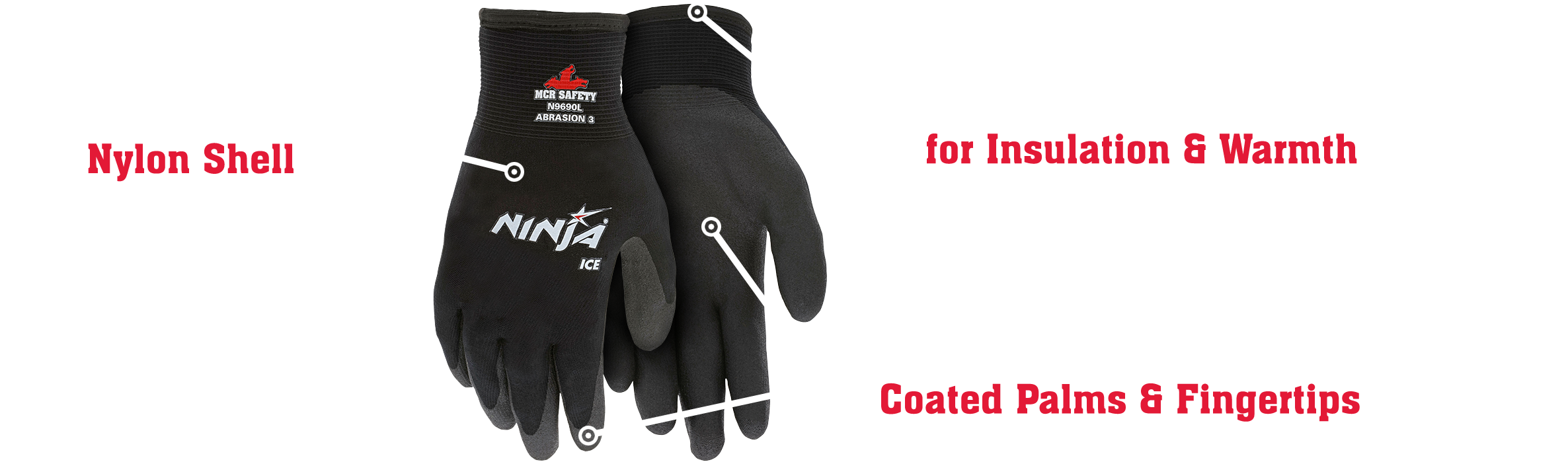 Ninja Ice Gloves, Black, Medium