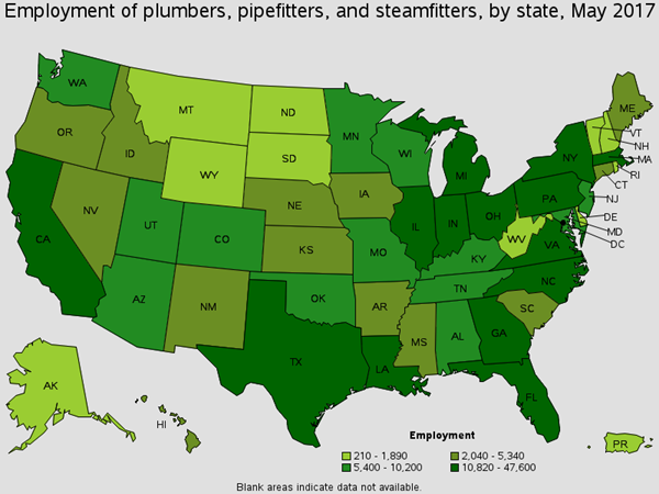 Employment of Pipelayers, Plumbers, Pipefitters, and Steamfitters